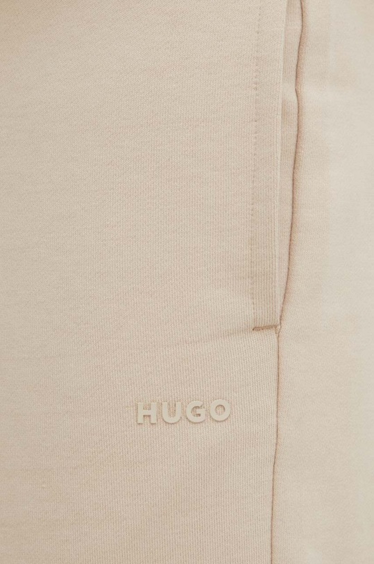 Βαμβακερό παντελόνι HUGO μπεζ 50489617