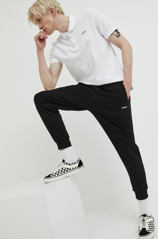 Хлопковые спортивные штаны HUGO 50489617 чёрный AW25