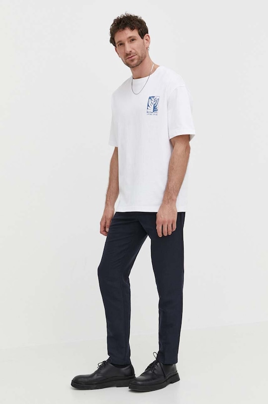 Samsoe Samsoe pantaloni din in M23100079 bleumarin SS25