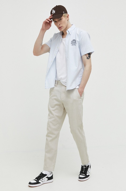 Hollister Co. spodnie z domieszką lnu KI330.3038.400 beżowy SS23