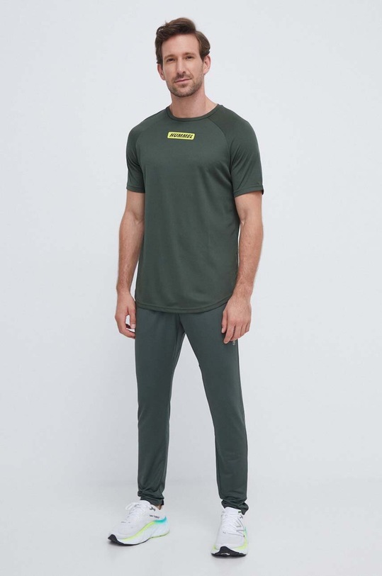 Hummel spodnie treningowe hmlTE STRENGTH TRAINING PANTS 219177 zielony AW23