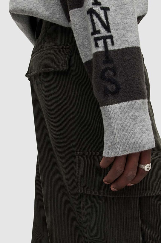 AllSaints spodnie sztruksowe TREBBI TROUSER MM013Y zielony