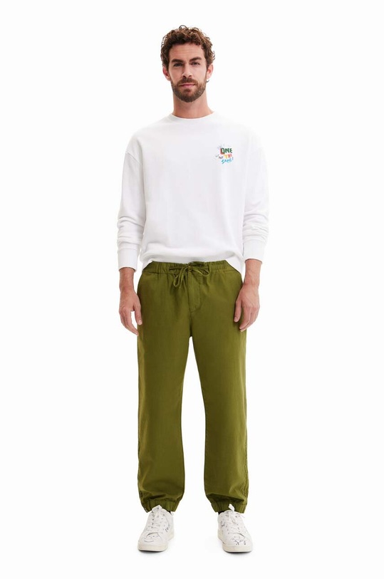Bavlněné kalhoty Desigual zelená 23SMPW05