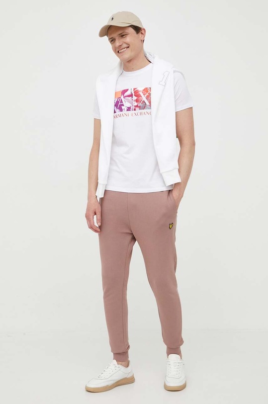Lyle & Scott spodnie dresowe bawełniane ML822VOG.W868 różowy SS23