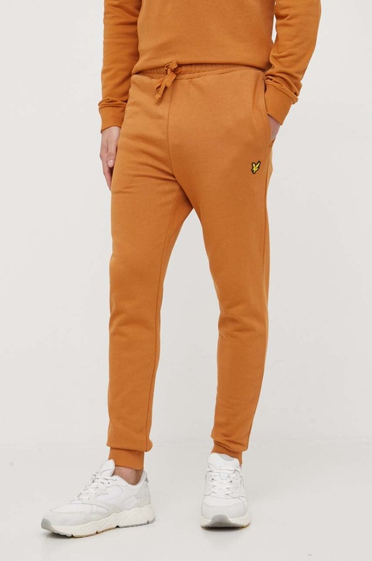 Lyle & Scott spodnie dresowe bawełniane ML822VOG.W869 pomarańczowy SS23