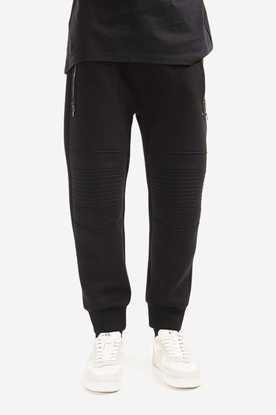 Neil Barett spodnie dresowe Skinny Low Rise Swatpants z elastanem czarny BJP002BH.S505C.01