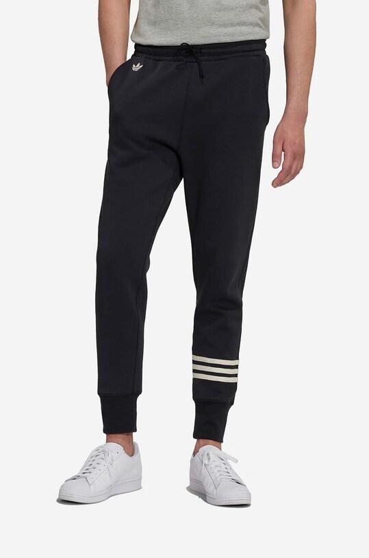 Spodnji del trenirke adidas Originals Adicolor Neuclassics Pletenina črna HM1861
