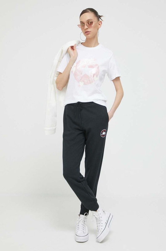 Odzież Converse spodnie dresowe 10024947.A01 czarny