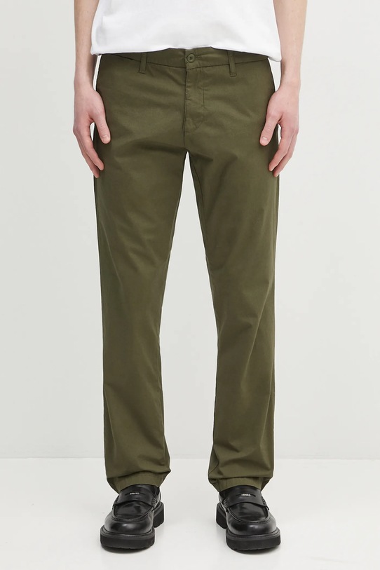 Carhartt WIP pantaloni Sid Pant tessuto elasticizzato verde I027955.4102