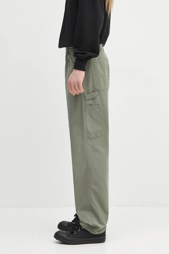 Бавовняні штани Carhartt WIP Single Knee Pant I031499.1YFGD зелений SS25