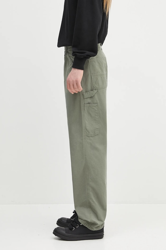 Памучен панталон Carhartt WIP Single Knee Pant I031499.1YFGD зелен SS25