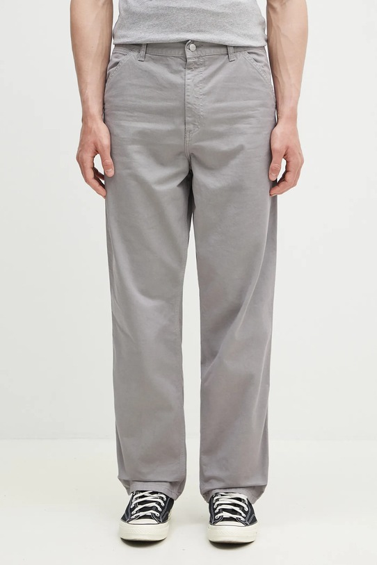 Памучен панталон Carhartt WIP Single Knee Pant памук сив I031499.2LRGD