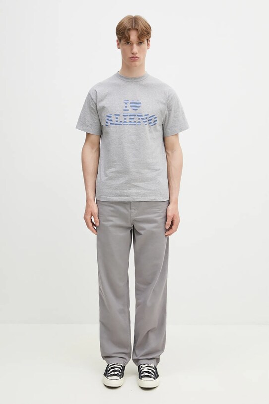 Памучен панталон Carhartt WIP Single Knee Pant I031499.2LRGD сив