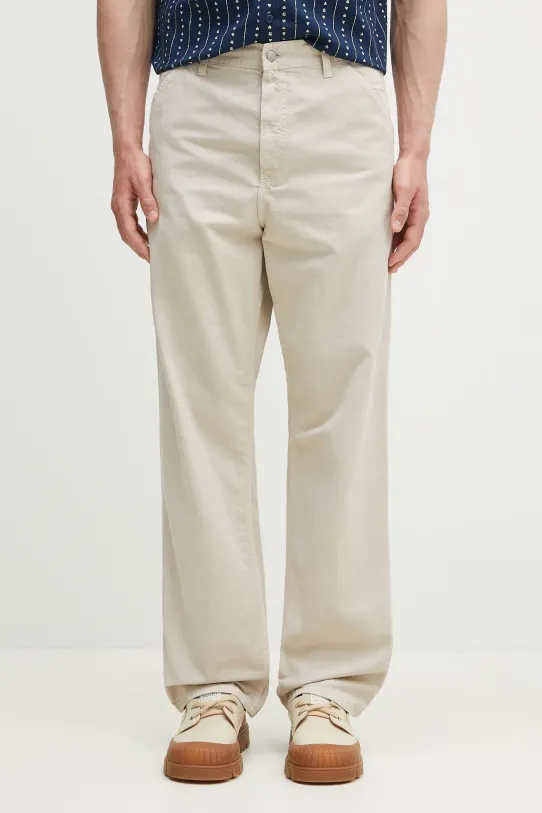 Βαμβακερό παντελόνι Carhartt WIP Single Knee Pant ίσιο μπεζ I031499.2LPGD