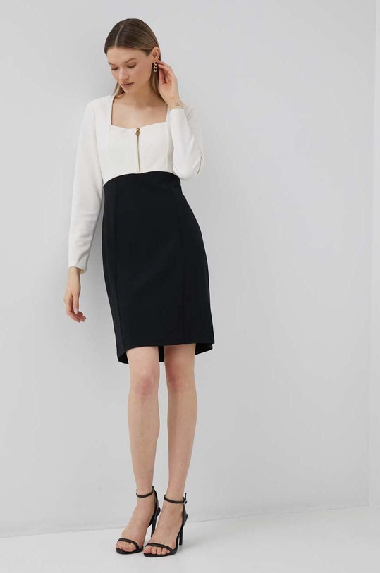 Dkny sukienka wzorzyste beżowy DD2J1378
