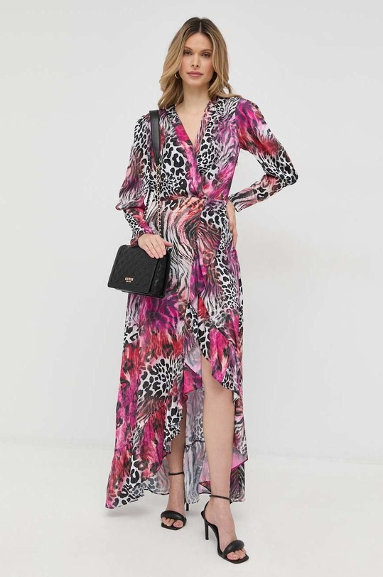 Guess sukienka midi multicolor W3RK21.WEDU2