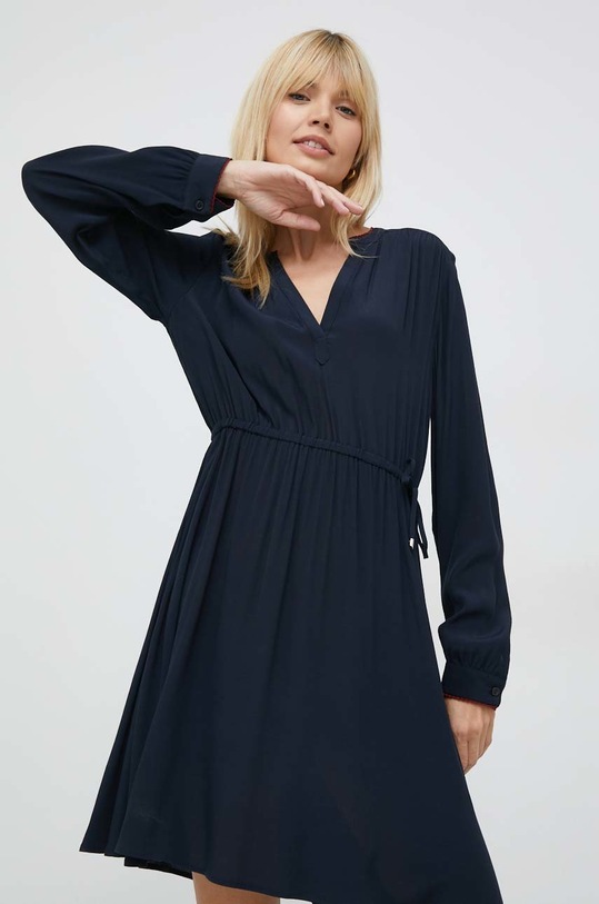 Obleka Tommy Hilfiger Mini mornarsko modra WW0WW37328.PPYX