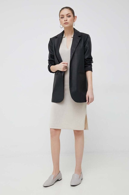 Рокля с вълна Calvin Klein K20K205619.PPYX бежов SS23