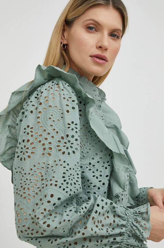 Хлопковое платье Bruuns Bazaar Sienna Kandra зелёный BBW3197