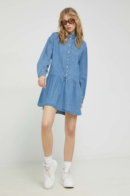 Rifľové šaty Tommy Jeans DW0DW15022.PPYX modrá SS23