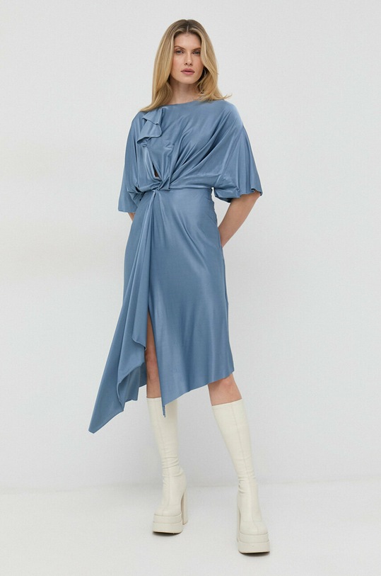 Φόρεμα Victoria Beckham στρογγυλό μπλε 1123WDR004373A