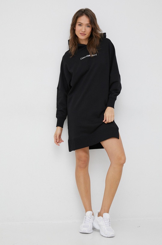 Calvin Klein Jeans rochie din bumbac J20J220360.PPYX negru SS23