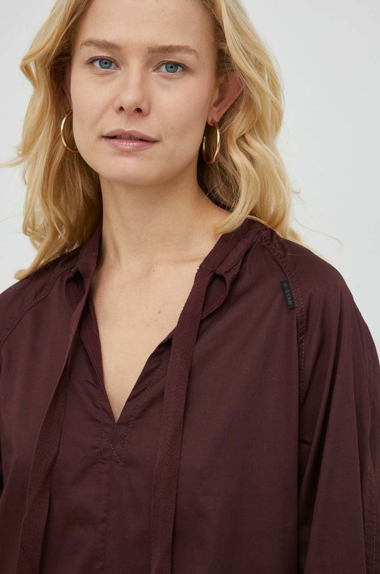 G-Star sukienka bawełniana bordowy D19054.D197