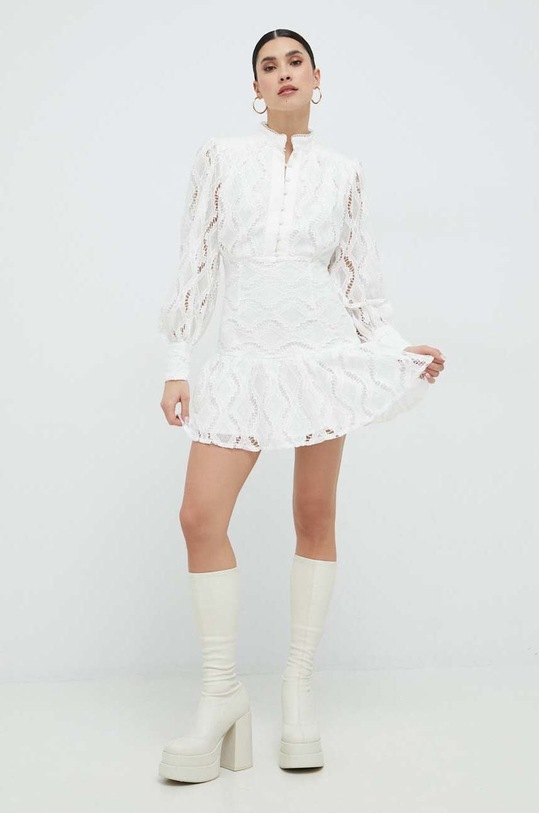 Obleka Bardot 54824DB3.IVORY bela SS23