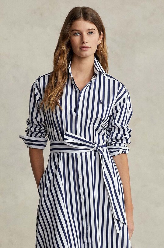 Ρούχα Βαμβακερό φόρεμα Polo Ralph Lauren 211891428 σκούρο μπλε