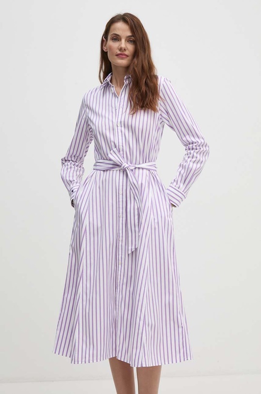 Pamučna haljina Polo Ralph Lauren 211891430 ljubičasta SS25