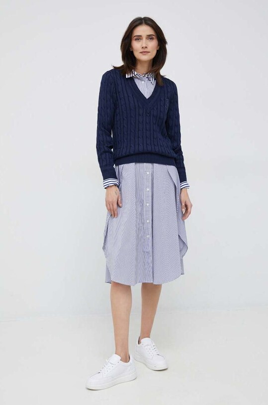 Lauren Ralph Lauren sukienka bawełniana 200889000 niebieski SS23