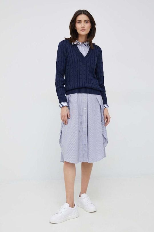 Lauren Ralph Lauren sukienka bawełniana 200889000 niebieski SS23