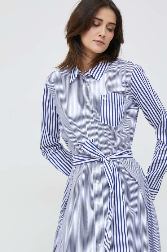 Lauren Ralph Lauren sukienka bawełniana niebieski 200889000