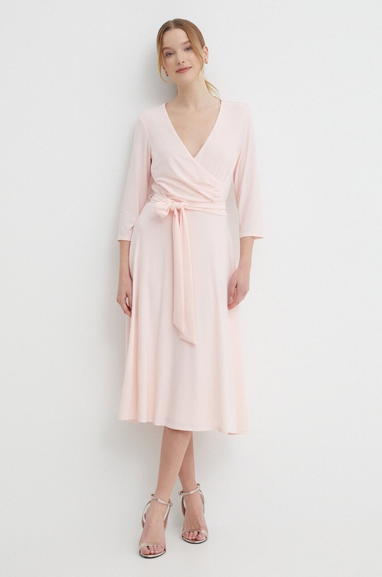 Lauren Ralph Lauren sukienka z elastanem różowy 250769904