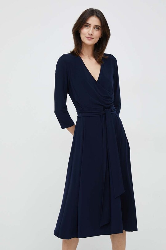 Haljina Lauren Ralph Lauren pletivo mornarsko plava 250769904