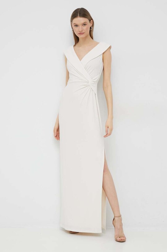 Lauren Ralph Lauren sukienka z elastanem beżowy 253863940