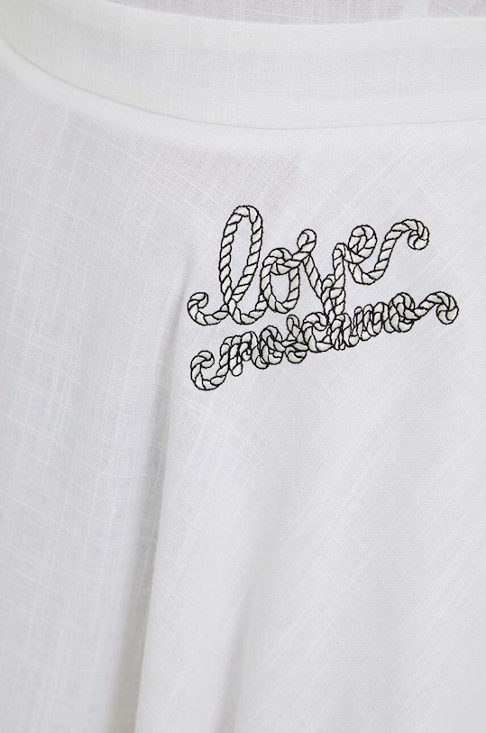 Φόρεμα από λινό μείγμα Love Moschino W.V.J44.01.T.498A λευκό