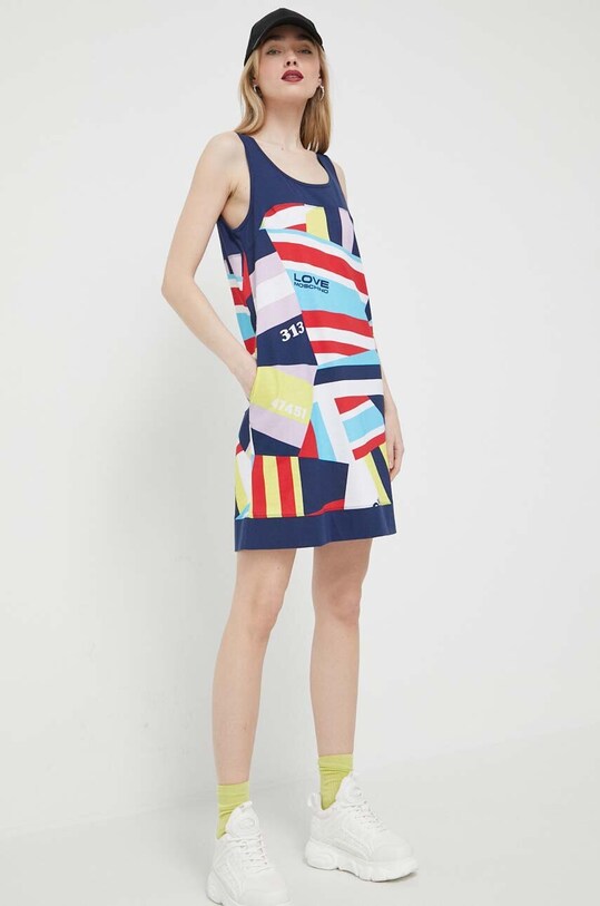 Памучна рокля Love Moschino W.5.D21.00.M.4459 многоцветен SS23