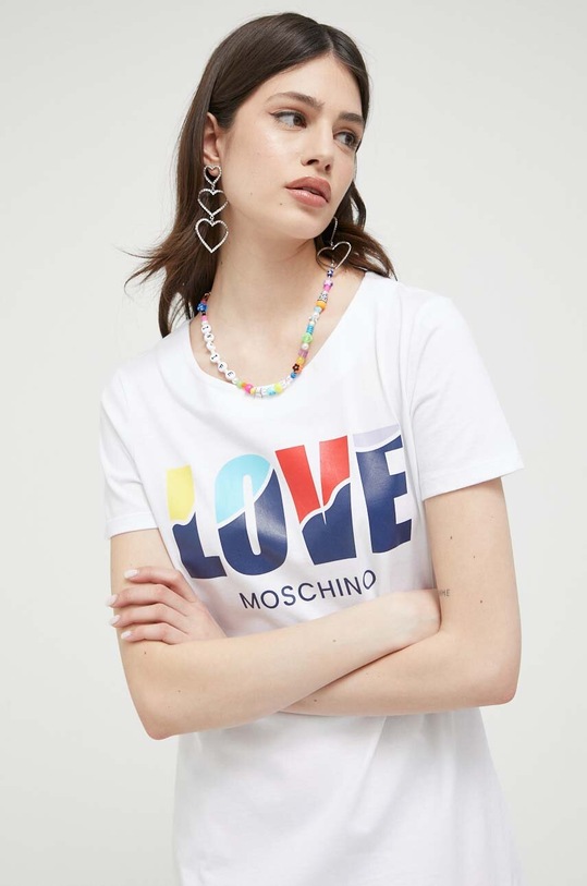 Love Moschino sukienka bawełniana biały W.5.929.26.M.3876