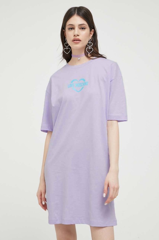 Love Moschino sukienka casual fioletowy W.5.923.39.M.3876