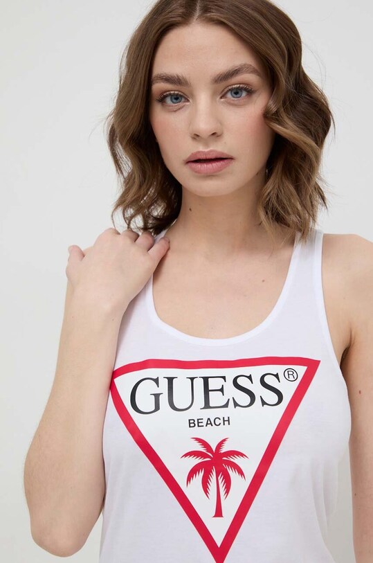 Bavlnené šaty Guess biela E3GP03.JA914