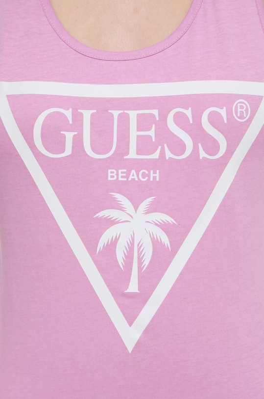 Βαμβακερό φόρεμα Guess E3GP03.JA914 ροζ
