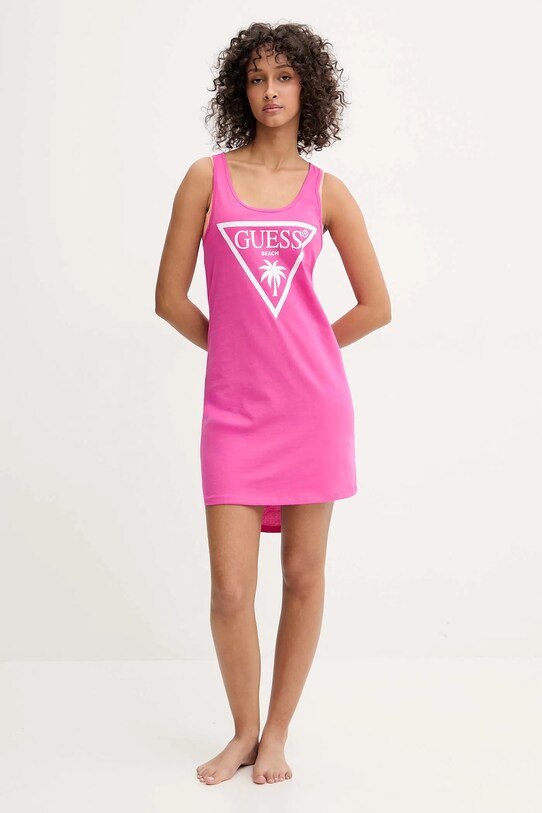 Bavlnené šaty Guess E3GP03.JA914 ružová SS25
