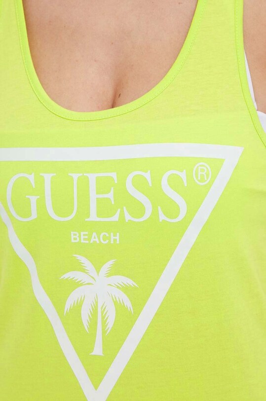 Βαμβακερό φόρεμα Guess E3GP03.JA914 πράσινο