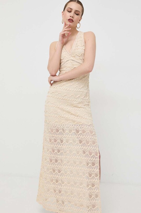 Φόρεμα Guess μυτερό άκρο μπεζ W3GK27.KBPQ0