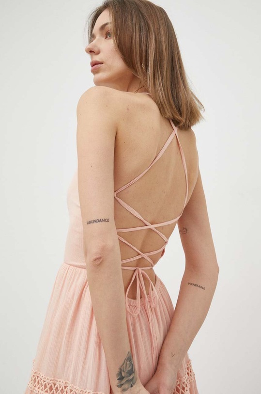 Βαμβακερό φόρεμα Guess W3GK45.WEID0 πορτοκαλί