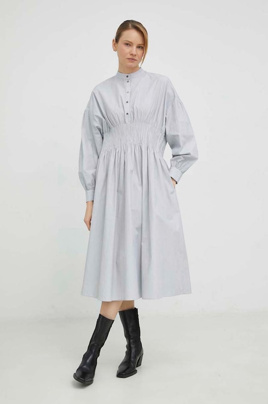 Herskind rochie din bumbac midi alb 4654901