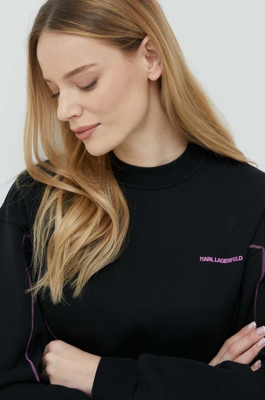 Karl Lagerfeld sukienka bawełniana czarny 230W1356
