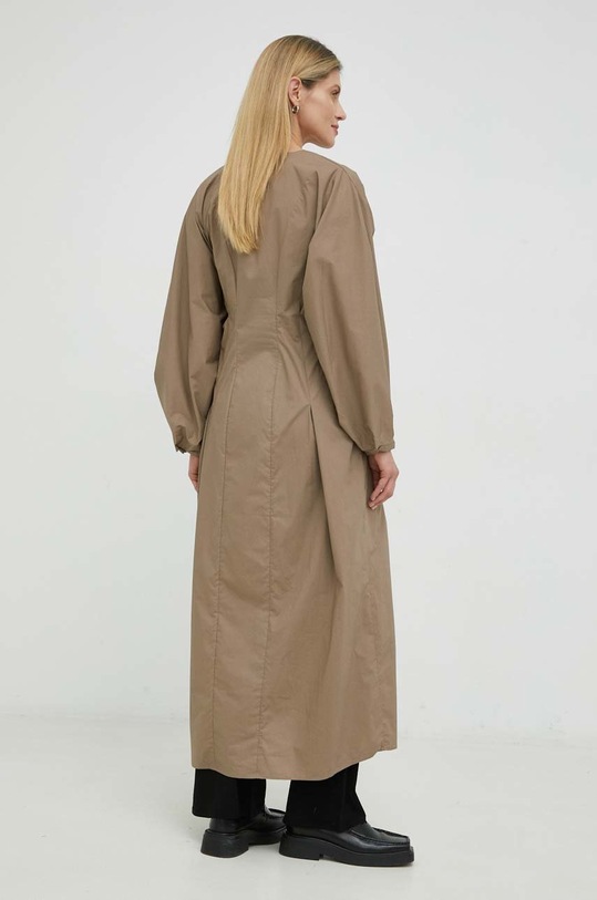 Odzież By Malene Birger sukienka bawełniana Q70321060 beżowy