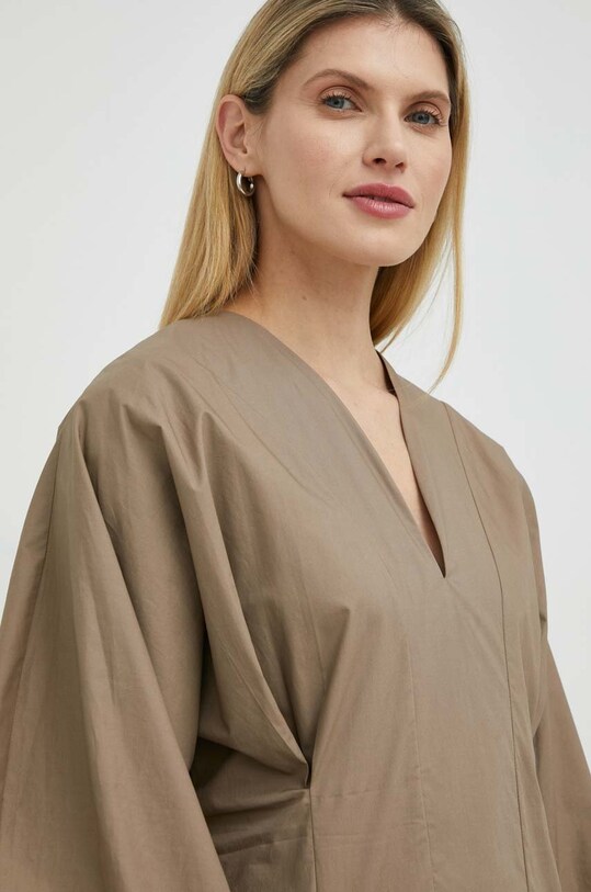 By Malene Birger rochie din bumbac bej Q70321060